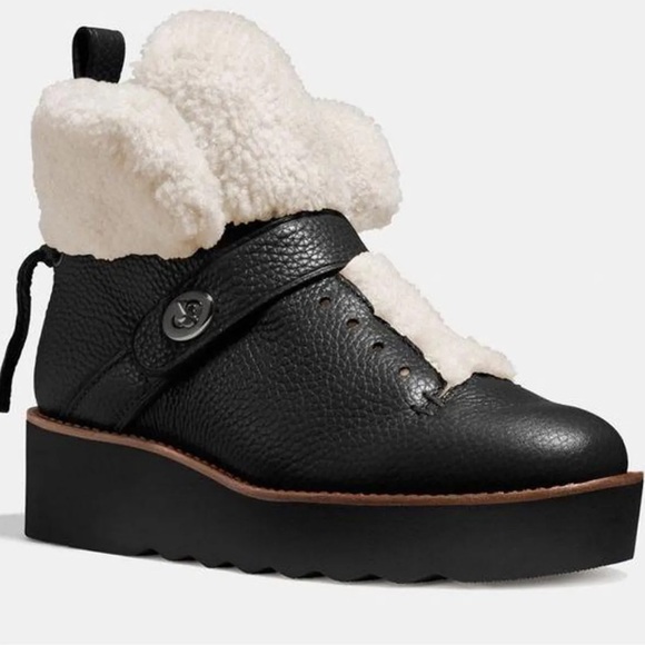 Coach Shoes - Coach Boots Urban Hiker Shearling Black NWOB